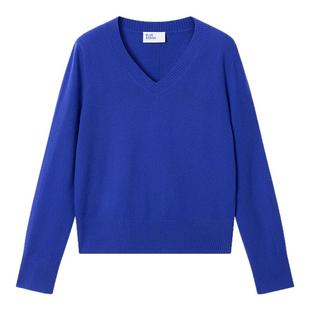 【100%山羊绒】BLUE ERDOS冬季新品复古V领多色百搭套头羊绒衫