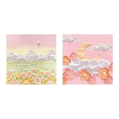 立体感风景油画棒便利贴