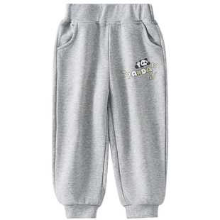 欧孕儿童裤子早秋女童宝宝休闲卫裤男童秋季新款运动裤加绒长裤子