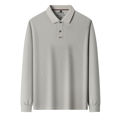 罗蒙春秋季纯棉长袖POLO衫男T恤