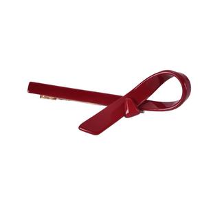 红色蝴蝶结发夹亚克力飘带小号鸭嘴夹刘海前额侧边夹一字夹碎发夹