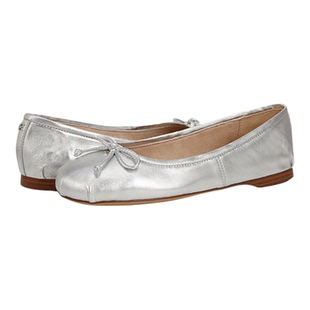 SAM EDELMAN山姆爱德曼26春银色软羊皮圆头芭蕾舞平底单鞋女ZOOEY