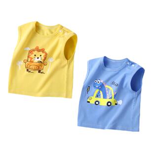 宝宝背心夏季薄款纯棉a类婴儿无袖上衣男童夏天衣服女童打底衫小