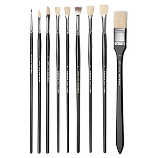 马利水粉笔单支画笔套装扇形笔美术生专用猪鬃刷子0号排笔丙烯色彩笔油画笔尼龙勾线联考笔黑骑士缪斯旗舰店