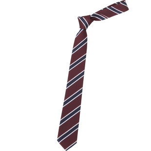 赤绀金红色条纹懒人免打日系学院风领带女毕业照棕色男学士服领结