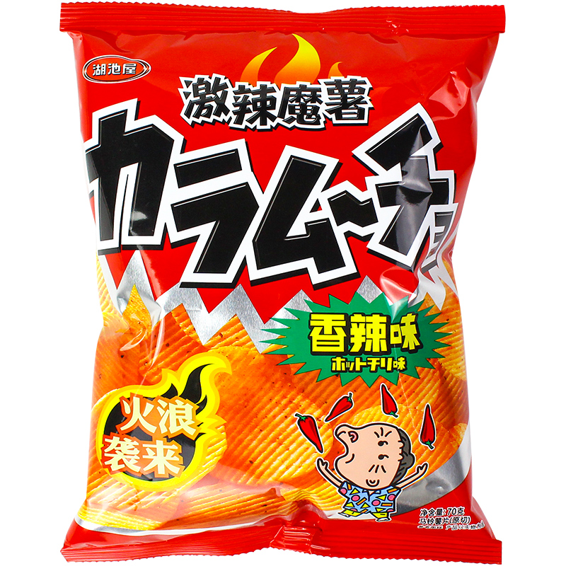 日本风味 湖池屋 激辣魔薯 重辣香辣味马铃薯片膨化零食70g袋装