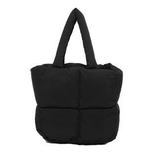 小众设计菱格方块托特包甜美柔软充棉枕头包百搭拉链单肩腋下包女