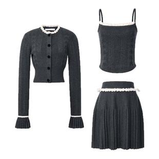 ORA GENESIS 2025秋季新款手钩花针织套装女简约高级感精致三件套