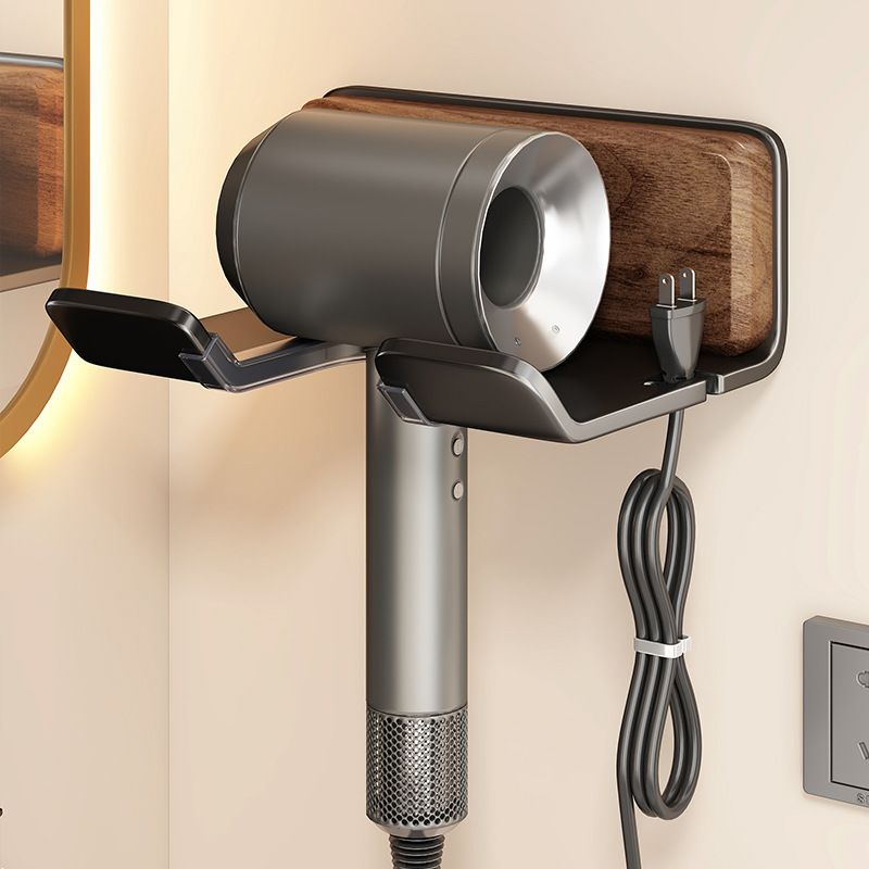 胡桃木电吹风置物架免打孔卫生间筒挂支架壁挂架子风电吹风机收纳