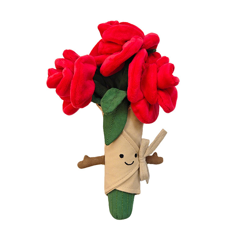 玫瑰花束趣味玩偶婚礼抱花熊公仔手捧花毛绒玩具情人节生日礼物女