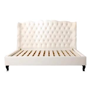 法式轻奢公主床布艺床免洗科技布床现代简约奶油风拉扣软包双人床