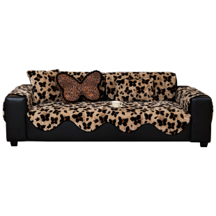 复古风加厚毛绒沙发垫异形2026冬季新款中古风座垫固定防滑坐垫子