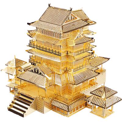 拼酷滕王阁古建筑金属拼装模型
