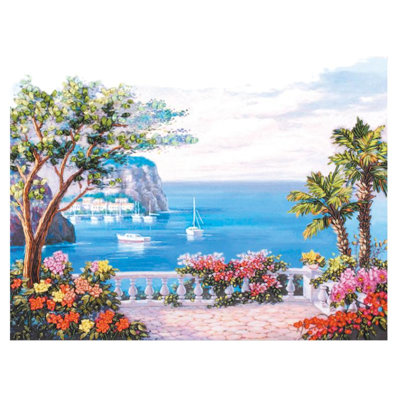 挂画欧式风立体丝带绣