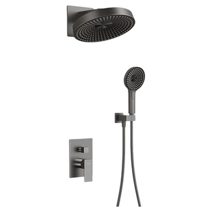 鼎菲入墙式暗装花洒套装热熔冷热隐藏式预埋灰色淋浴水口花洒