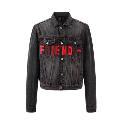 JuiceWRLD贴布刺绣牛仔外套