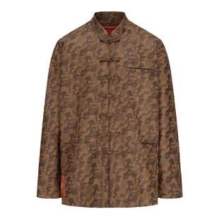 碧海潮生【迷踪步】秋冬新款中国风国潮唐装修身原创迷彩盘扣外套