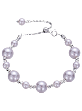 施家曼塔玫瑰紫珍珠手链女