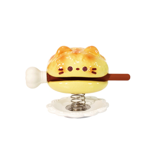 可爱泡芙木鱼摇摇摆件打工人工位布置创意装饰品桌面摆设新年礼品