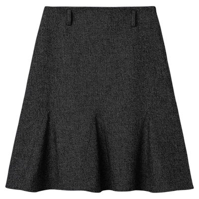 秒发！法式褶皱鱼尾裙25冬韩国设计师smo*thmood百搭中长半身裙女