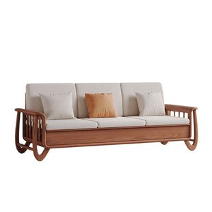 新中式小户型冬夏两用转角简约客厅沙发直排现代高箱储物实木沙发