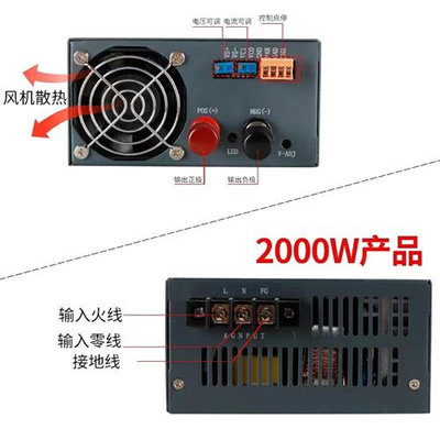 源s24v412v100a36v3000w源功电电伟48v50a1500w开大关1000w-明-率