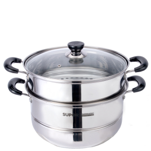 苏泊尔蒸锅家用304不锈钢二层多层加厚大蒸笼28/26cm电磁炉煤气