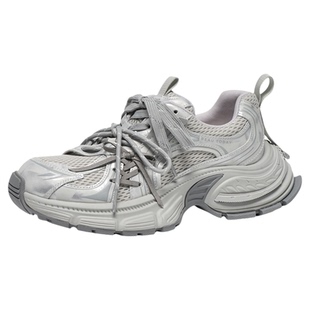 BeauToday老爹鞋女款2026新款春季巨好看增高厚底鞋银色运动鞋女