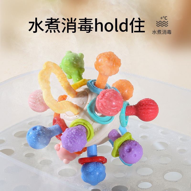 曼哈顿球手抓球婴儿可忙碌抓握球原子抚拉拉球乐咬触曼哈顿球球