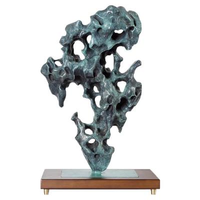 黄铜太湖石靠山办公室玄关摆件