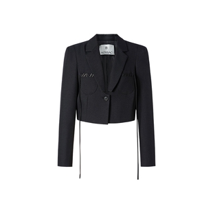 MOISSAC摩萨克法式高级简约风甜酷飒小香风短款西装外套女