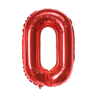 16寸红色字母数字铝膜铝箔气球0-9 A-Z结婚用品生日派对商场装饰