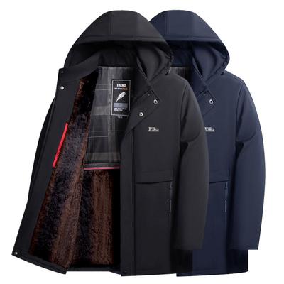 加绒加厚爸爸棉衣秋冬季加棉外套