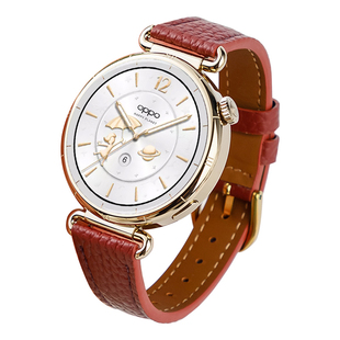 适用oppo手表watchX2mini表带watchx2新款小蛮腰真皮荔枝纹4Pro一加手表2透气watchX3/2/1代oneplus替换腕带