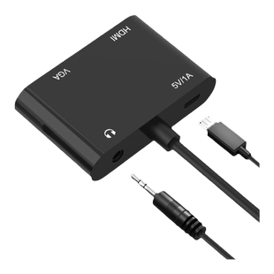 vga转hami+vga转换器hdmi一分二转接头带音频接口二合一vja台式