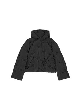 【甄选折扣】GANNI女装 连帽羽绒服冬季黑色短款面包服 F9546099