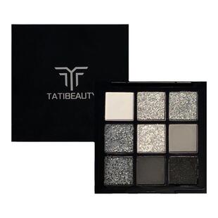 冷甜轻欧美烟熏妆！九色眼影盘水泥暗黑朋克烟熏黑白灰色金属珠光