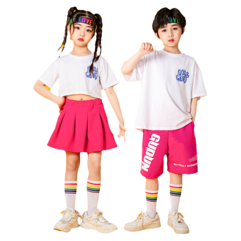 儿童演出服幼儿园啦啦队表演服糖果色蓬蓬裙舞蹈服女童爵士舞套装