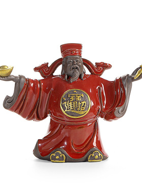 招财中式财神爷陶瓷摆件