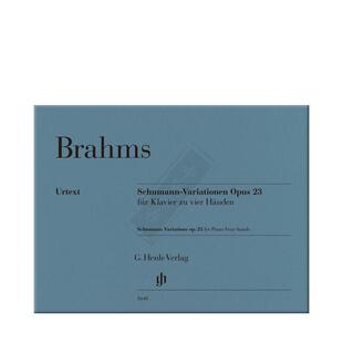 勃拉姆斯 舒曼主题变奏曲 降E大调 op23 钢琴四手联弹 亨乐原版乐谱书  Brahms Schumann Variationen Es dur ein Klavier HN1648
