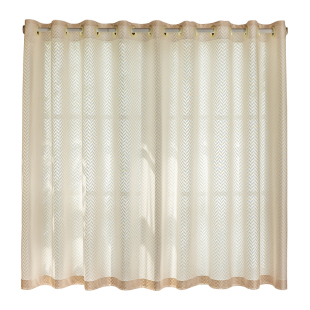 窗帘免打孔安装伸缩杆一整套飘窗阳台卧室防晒隔热纱帘透光不透人