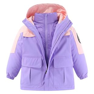 波姆熊儿童加厚羽绒服三合一冲锋衣女童冬季新款户外三防保暖外套