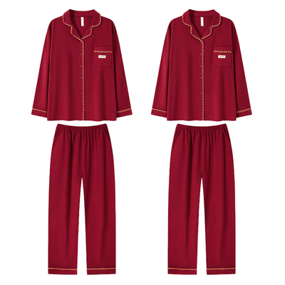 2026马年本命年睡衣红色纯棉家居服女士男士新款情侣装2025可外穿