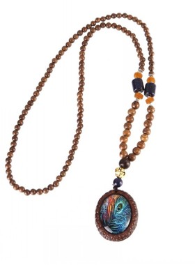 民族风项链复古百搭佛珠挂件配饰