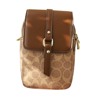 手机包斜挎女2026新款复古时尚印花小挎包百搭轻便小巧多层小包包