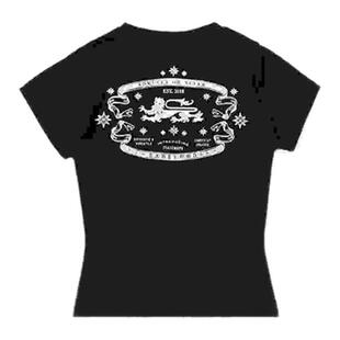 韩国badblood美式辣妹修身短款t恤女小众圆领正肩显瘦打底衫上衣