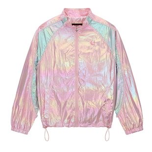 CHUU金智雨同款CLUT STUDIO23秋炫彩拉链外套户外防风服