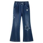 PawinPaw卡通小熊童装25年秋冬新款女童牛仔喇叭裤拼接百搭