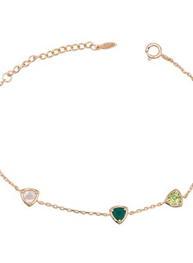 日本VA同款S925银绿玉髓手链女