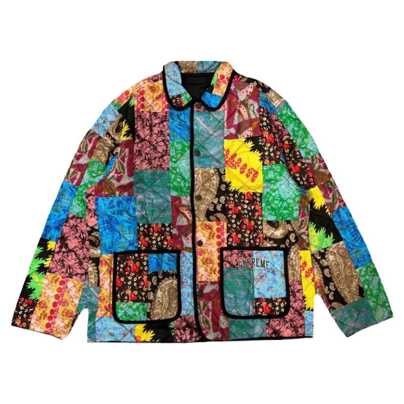 Supreme现货拼接立领夹克外套